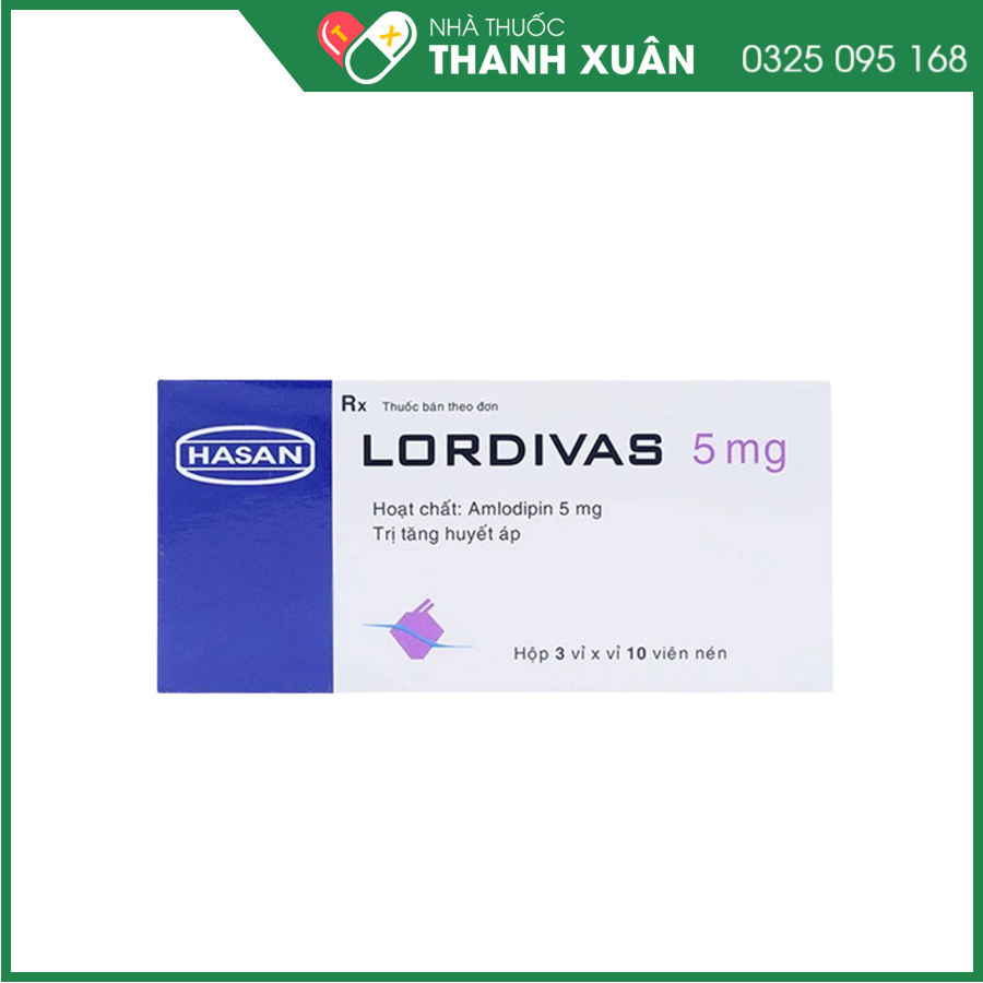 Lordivas 5mg điều trị tăng huyết áp, đau thắt ngực ổn định